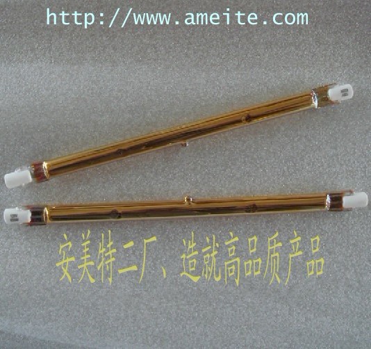 350mm220v全镀金加热管{安美特镀层黄色涂层管}  红宝石钨丝电热管  半镀白发热管