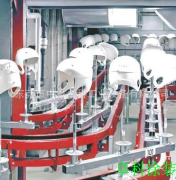 摩托车头盔自动喷涂线 东莞安全帽自动喷漆流水线厂  涂装线  喷漆线  喷漆生产线