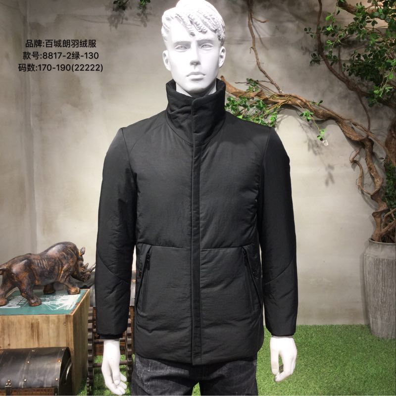 重庆秋冬时尚品牌男装百城朗羽绒服库存批发市场  时尚男装