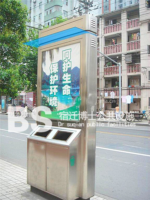高端不锈钢户外广告垃圾箱 城市分类垃圾箱  不锈钢垃圾箱  广告垃圾箱厂家