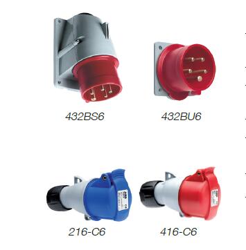 ABB移动工业连接器插头316-P6插座232-C6W总代理  ABB工业插头代理  332RU6  2125-P6W