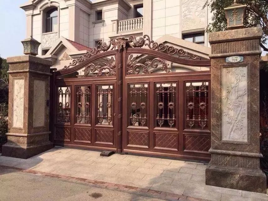 天津别墅庭院大门 小区花园车库电动门&nbsp;&nbsp;铝艺大门安装&nbsp;&nbsp;铝艺围栏安装&nbsp;&nbsp;铝艺护栏安装