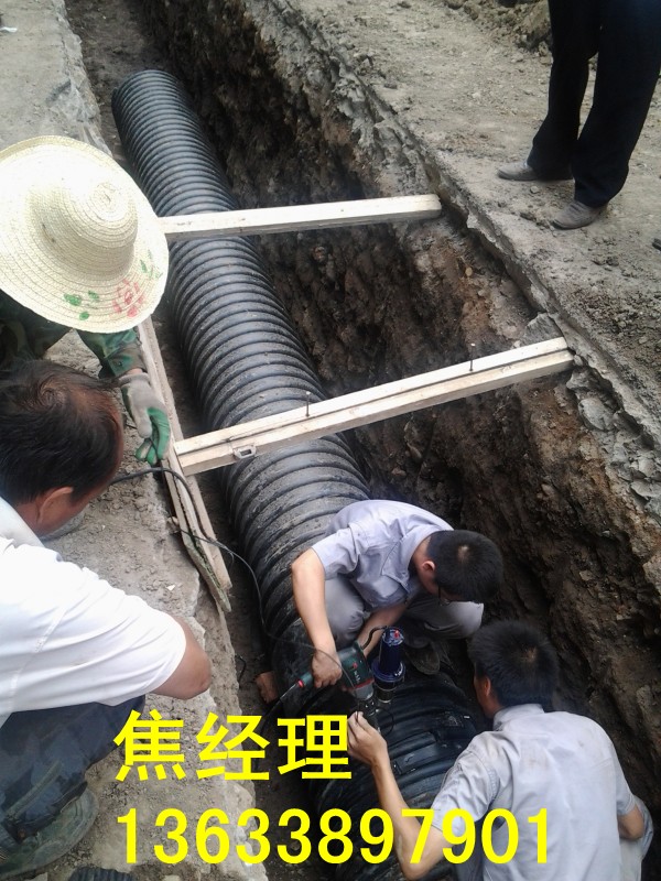 洛阳市PE螺旋波纹管厂家  钢带增强型波纹管  排污管