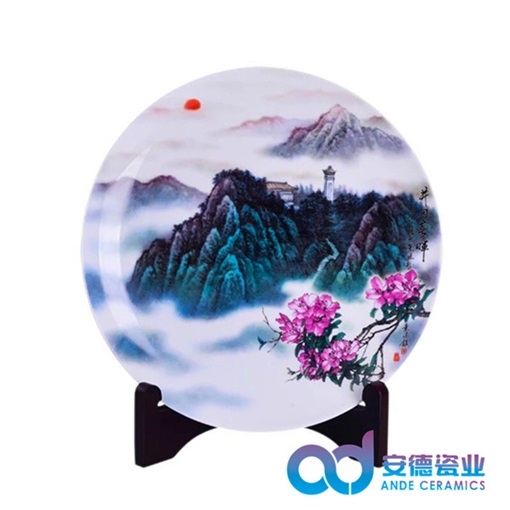 纪念瓷盘生产厂家 陶瓷看盘 景德镇陶瓷瓷盘厂家