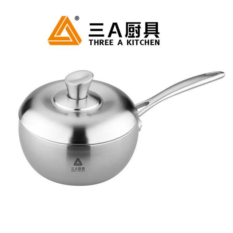厂家直销三层钢系列不锈钢奶锅  复底奶锅  三层钢锅具