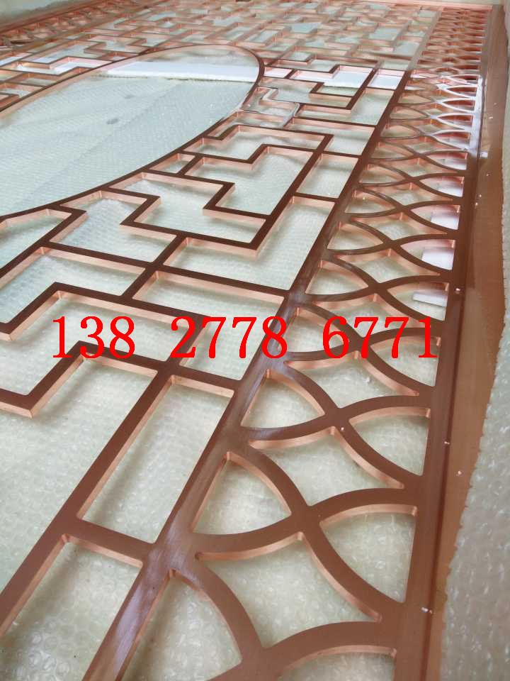 做旧红古铜拉丝不锈钢屏风金属隔断佛山厂家  不锈钢屏风厂家