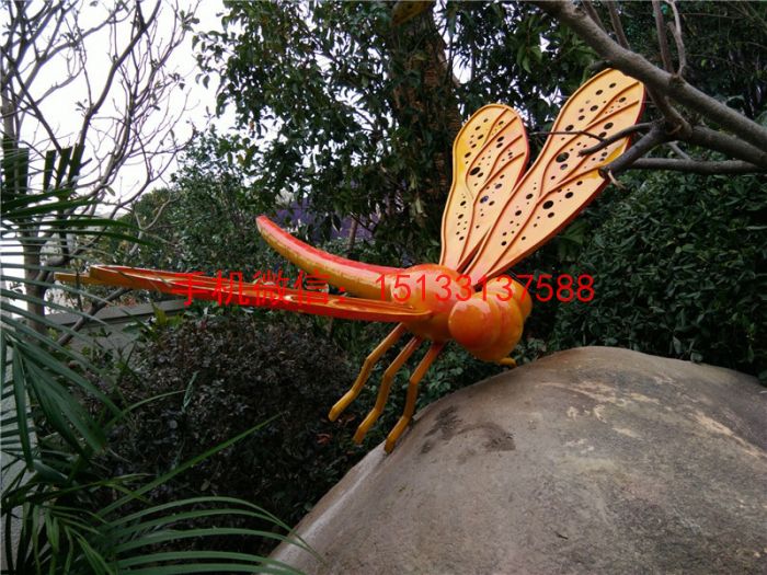 不锈钢蜻蜓雕塑，莲花塘蜻蜓雕塑 不锈钢雕塑定制