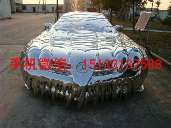 奔驰汽车模型，景观不锈钢雕塑定制