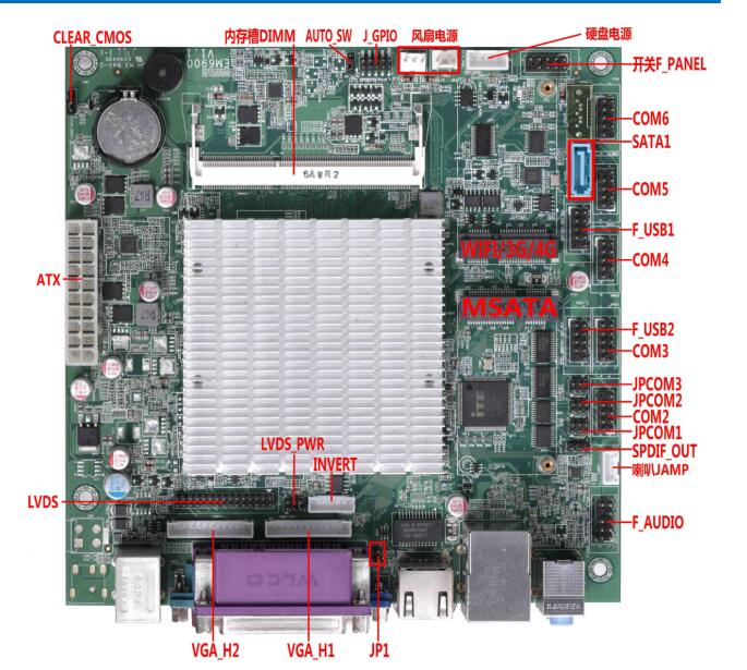 QM6800广告一体机主板 H61超薄主板  H61双显主板