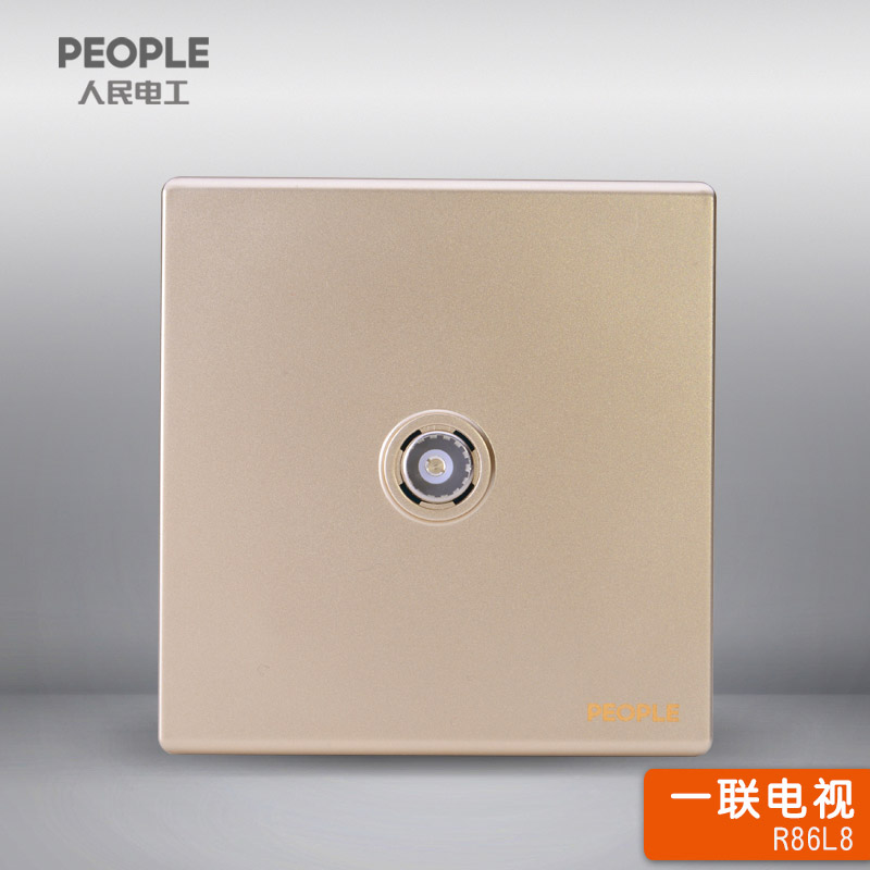 人民电工墙壁开关插座 R86L8-TV-J暗装一联电视插座