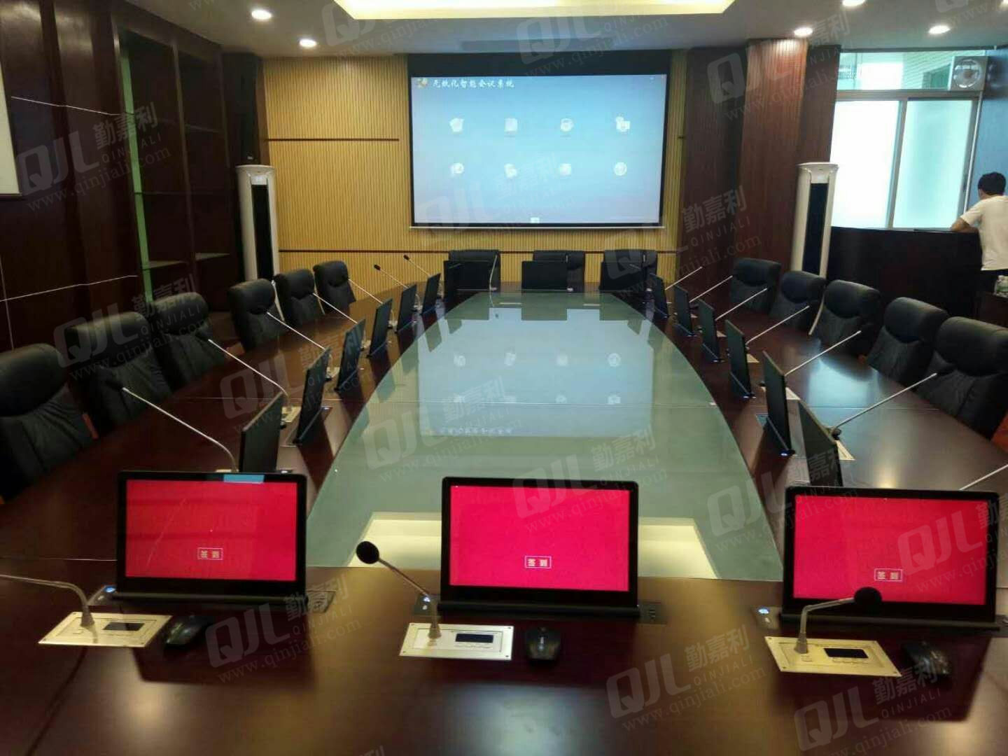 液晶屏升降器和无纸化会议系统  话筒升降一体机