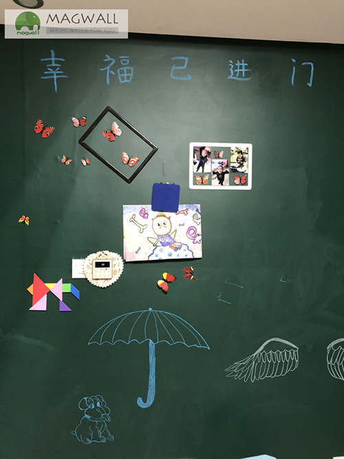 供应磁善家居家创意护眼装饰可涂鸦磁性绿板墙