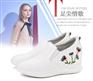 LESELE莱思丽春季新款绣花休闲鞋 牛皮圆头舒适内增