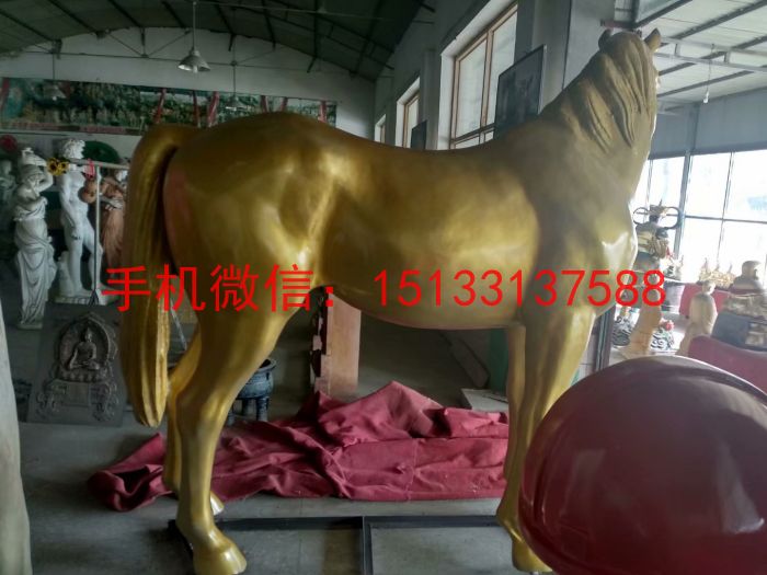 玻璃钢奔马雕塑，玻璃钢动物雕塑，玻璃钢彩色马雕塑