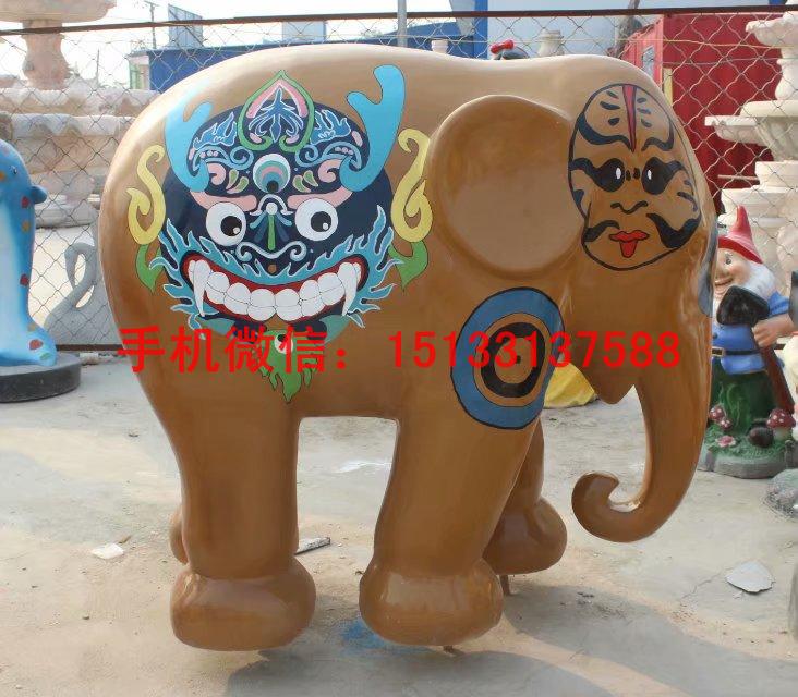 玻璃钢大象雕塑 玻璃钢彩绘大象雕塑商场卡通大象雕塑