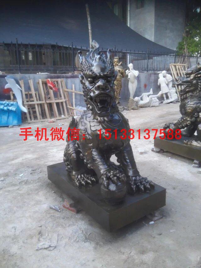 玻璃钢动物雕塑 麒麟雕塑 玻璃钢仿铜动物雕