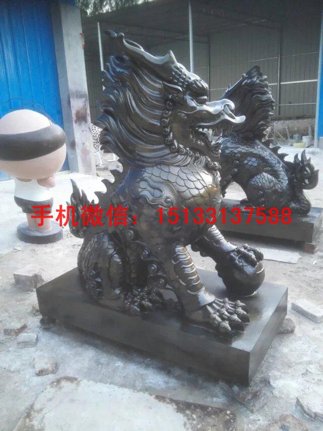 玻璃钢动物雕塑 麒麟雕塑 玻璃钢仿铜动物雕