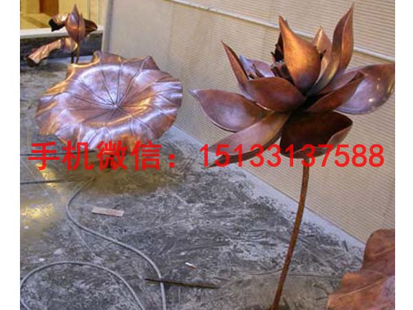锻铜荷花雕塑 池塘装饰金鼎艺美雕塑公司