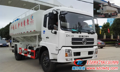东风天锦22方散装饲料运输车2台再一次发往山西  国五散装饲料运输车  22方饲料车报价  天锦11吨饲料车厂家