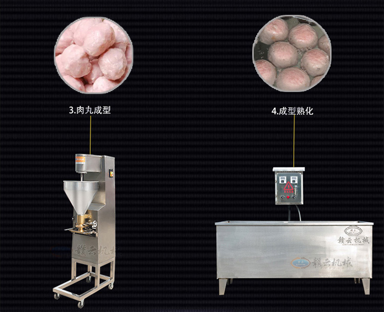 中央厨房加工肉丸的整套设备 实心猪肉丸生产机子 成套肉丸机 厂家直销 中央厨房设备