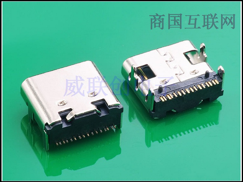 TYPE C 3.1母头板上L=10.55无外壳垫高2.25&nbsp;&nbsp;TYPE C母座&nbsp;&nbsp;TYPE C母头&nbsp;&nbsp;USB连接器
