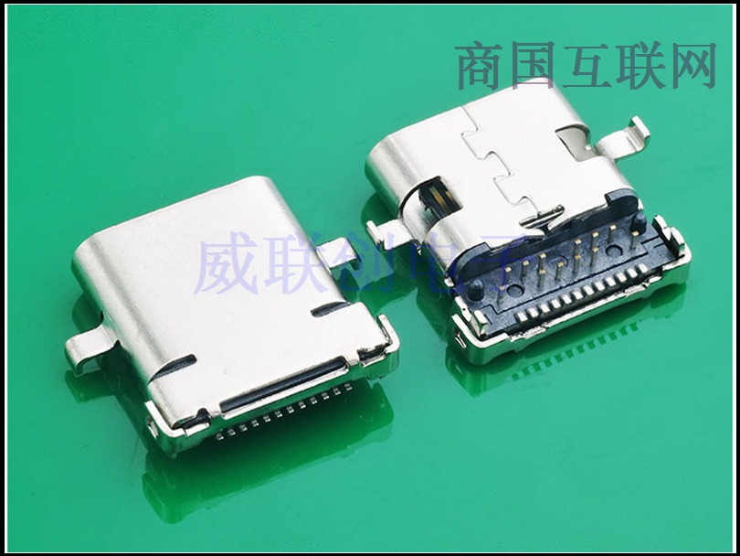 TYPE C 3.1母头沉板防水款 黑胶 带耳朵&nbsp;&nbsp;TYPE C母座&nbsp;&nbsp;TYPE C母头&nbsp;&nbsp;USB连接器
