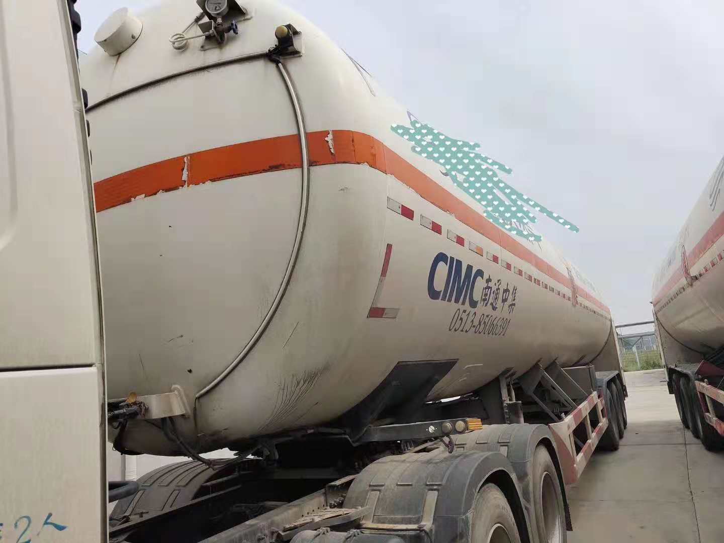 13年52.6立方南通中集槽车尾 真空好 阀门好  lng低温槽车  cng槽车尾  液化天然气运输车