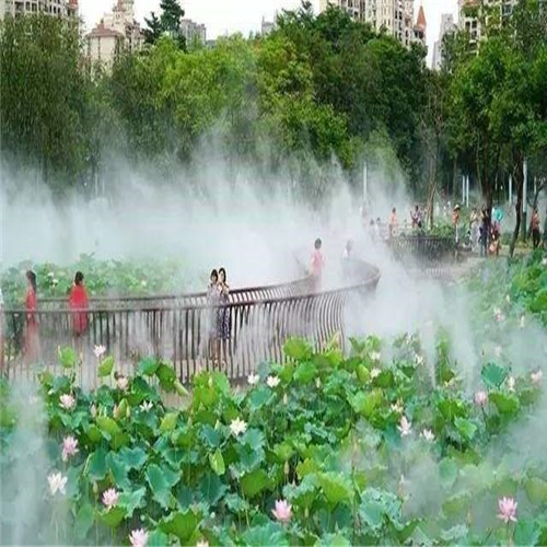 人工湖人造雾效，荷花池人工造雾设备工程  荷花池人造雾