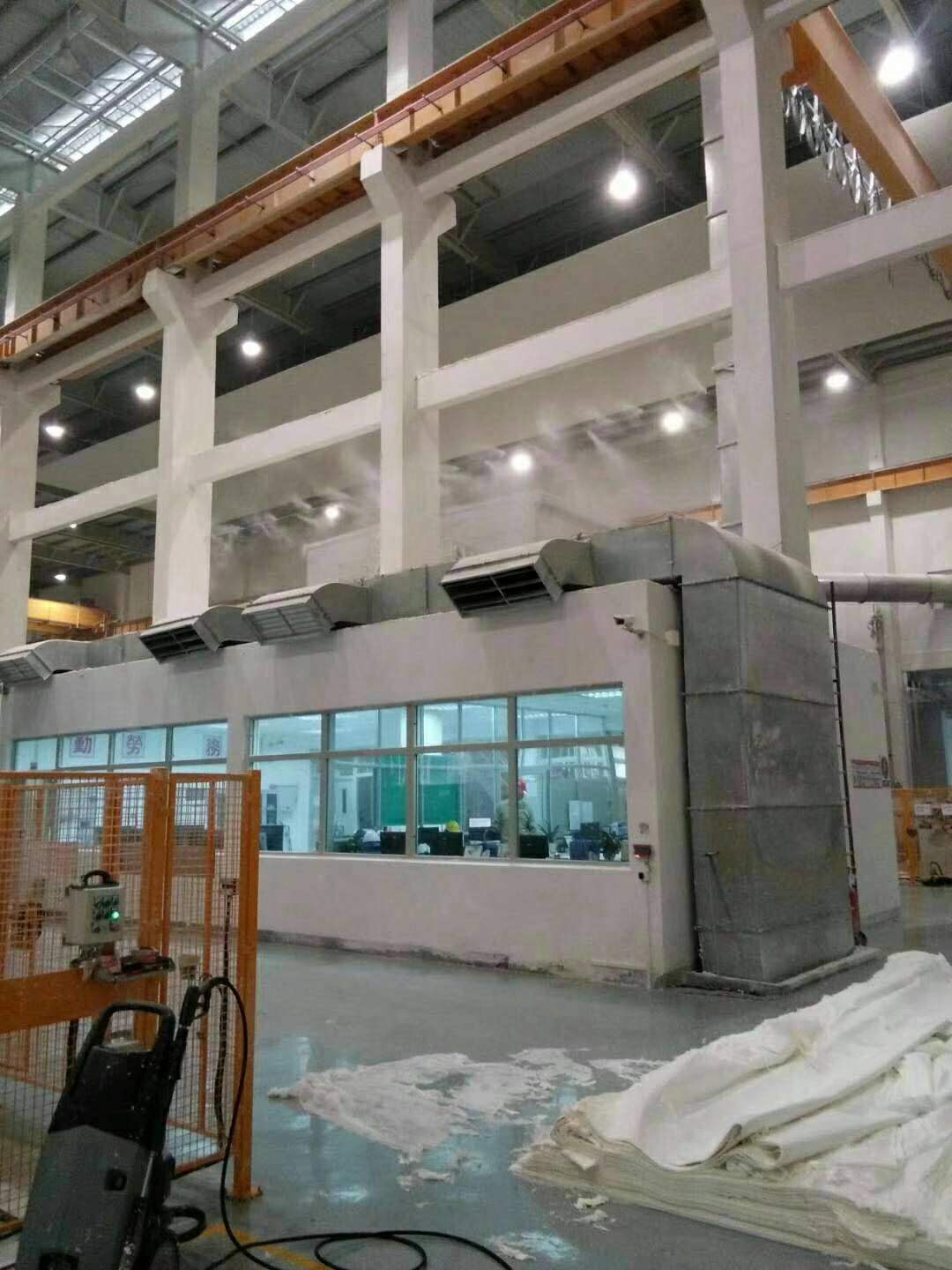 造纸厂注塑厂智能高压雾化加湿除尘设备工程  智能雾化加湿设备  高压雾化除尘设备  工厂加湿除尘设备工程