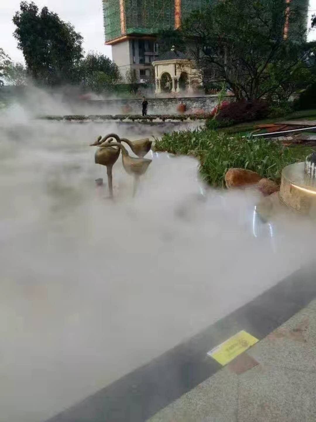 恒大地产小区绿化带雾喷冷雾系统工程  冷雾人造雾系统  冷雾人造雾工程