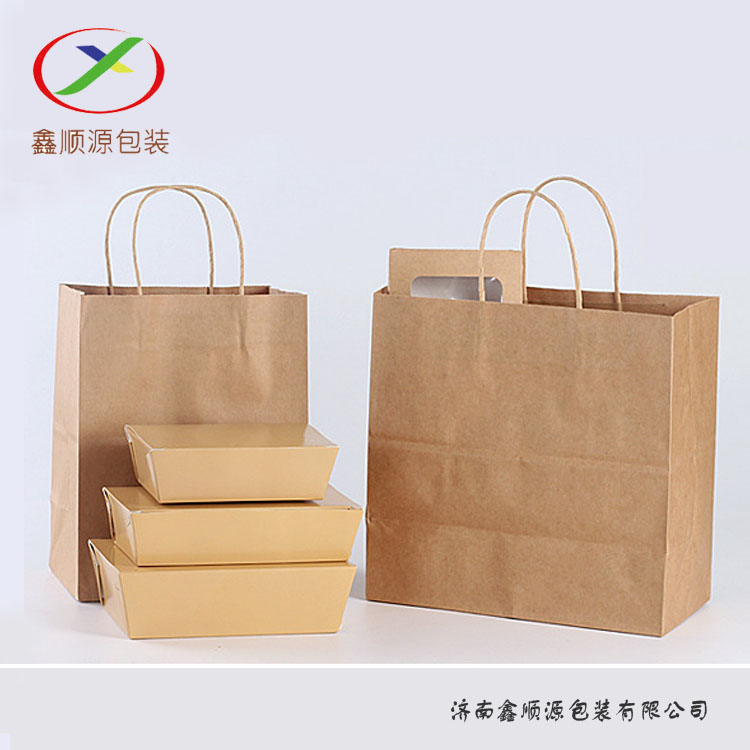 环保牛皮手提袋/外卖手提袋/济南厂家定制  环保袋  烘焙袋