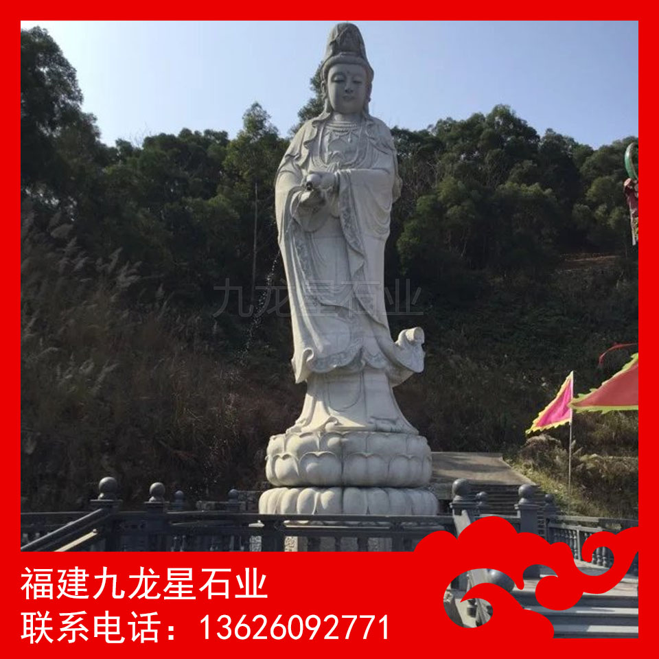 大型滴水观音雕像 寺庙石雕滴水观音 石材滴水观音
