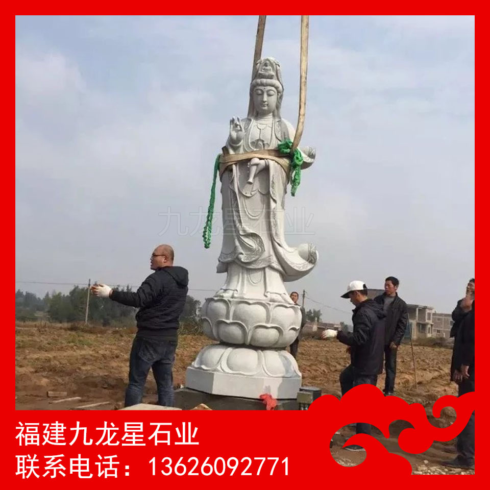 大型滴水观音雕像 寺庙石雕滴水观音 石材滴水观音
