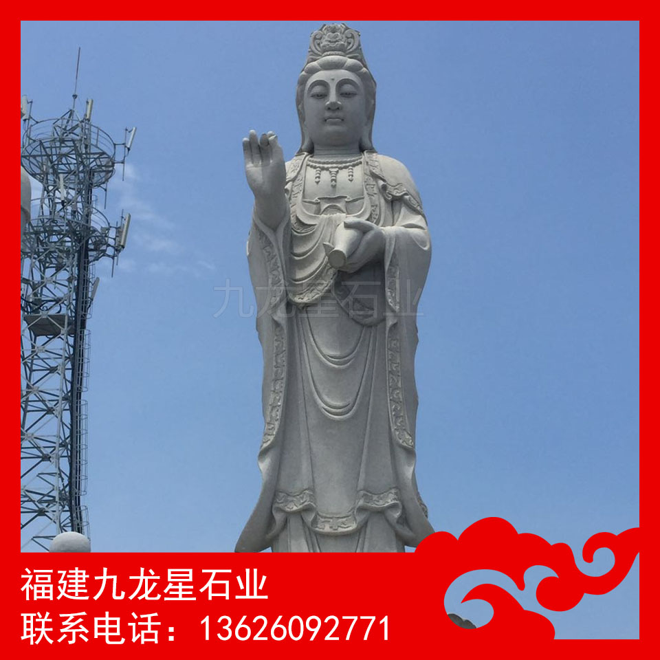 大型滴水观音雕像 寺庙石雕滴水观音 石材滴水观音