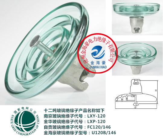 LXY-120悬式玻璃绝缘子  悬式玻璃瓷瓶