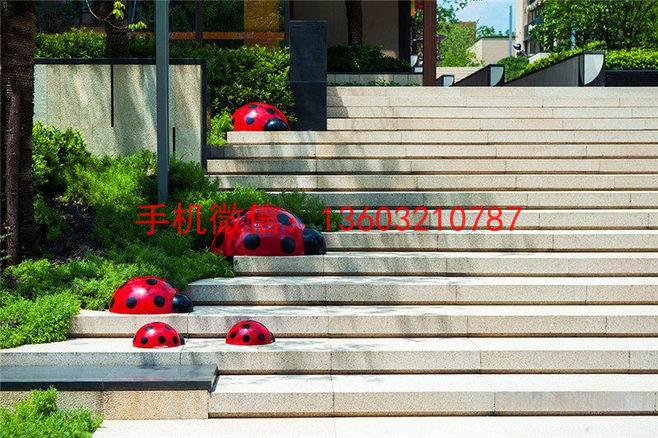 不锈钢七星瓢虫雕塑，公园昆虫雕塑，河北不锈钢雕塑厂家