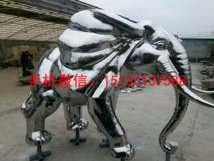 不锈钢大象雕塑，企业招财大象动物雕塑，河北雕塑厂家