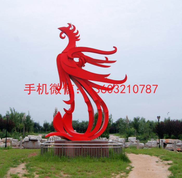 不锈钢凤凰雕塑，广场大型景观凤凰，河北雕塑厂家