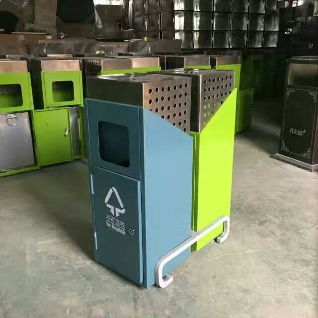 深圳垃圾桶收费标准 镀锌果皮箱 便宜垃圾桶设计(图)
