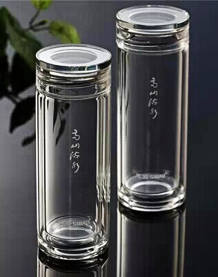 西安思宝水杯专卖店 经典款高山流水双层玻璃杯  经典款玻璃杯
