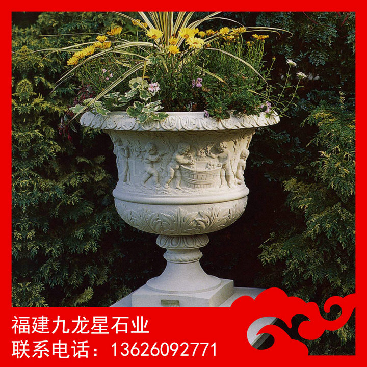 优质花岗岩花钵 欧式花钵 石花盆厂家定做