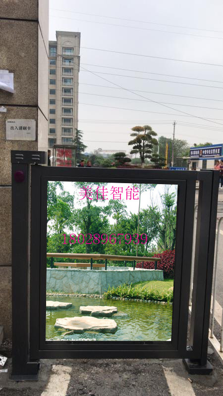 自动可调伸缩智能门 小区广告道闸门 广告护栏门批发  护栏广告门  平移门  人行通道门