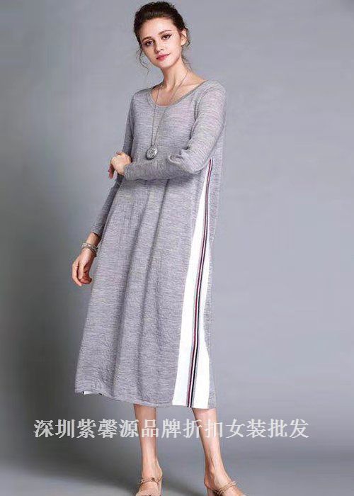 库存品牌夏装真丝连衣裙品牌女装低价大量批发