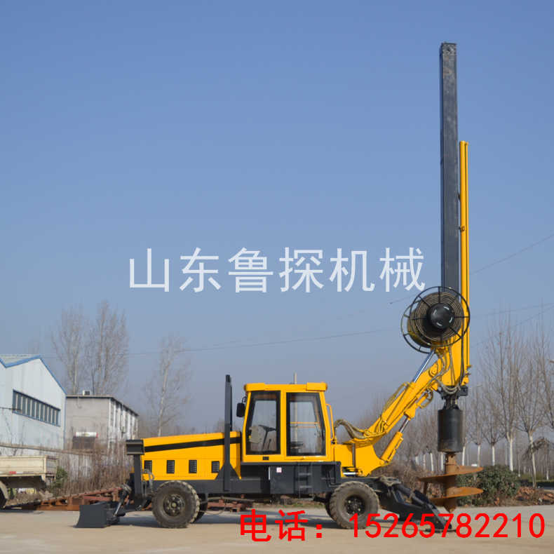 供应鲁探液压方杆打桩机 轮式防汛旋挖钻机&nbsp;&nbsp;轮式旋挖钻机&nbsp;&nbsp;螺旋打桩钻机