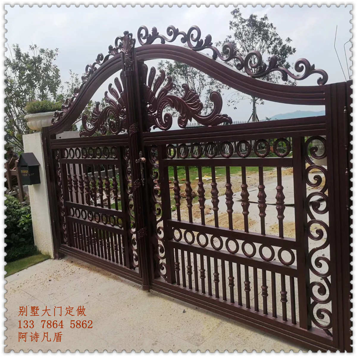 庭院大门农村院子别墅围墙效果图ey01