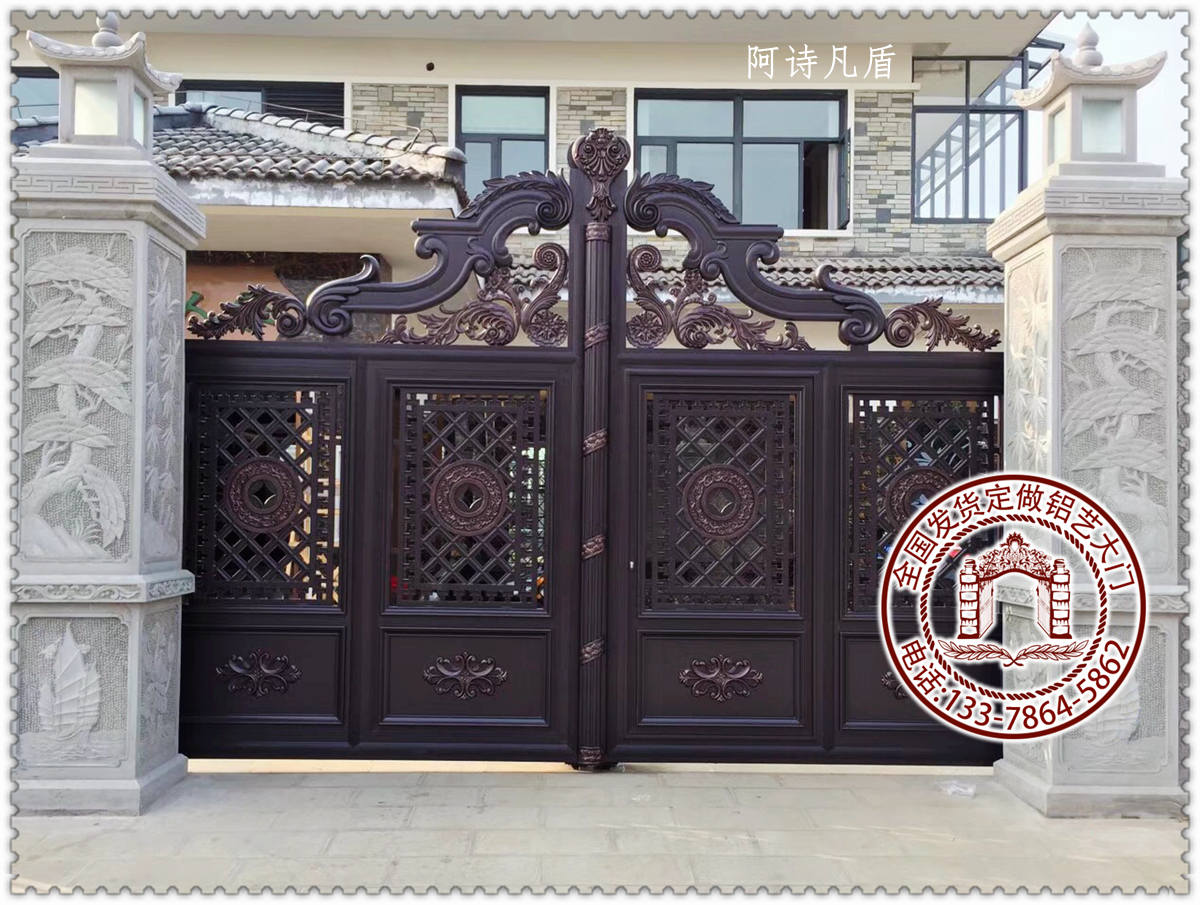 庭院大门农村院子别墅围墙效果图ey01