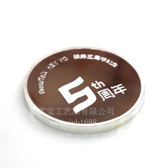 精美纯银纪念币创意雕花纪念章同学会个性金属徽章