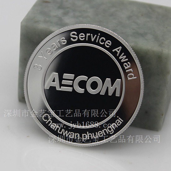 专业定制纯金纯银金属纪念币制作电镀紫铜纪念章