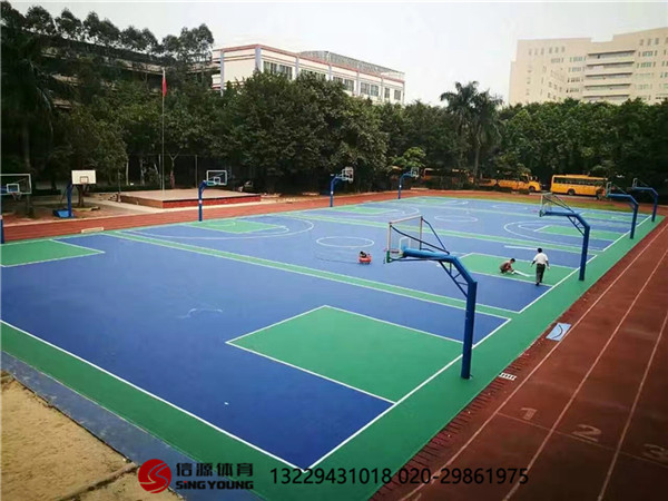 硅PU塑胶篮球场施工建设及材料生产厂家
