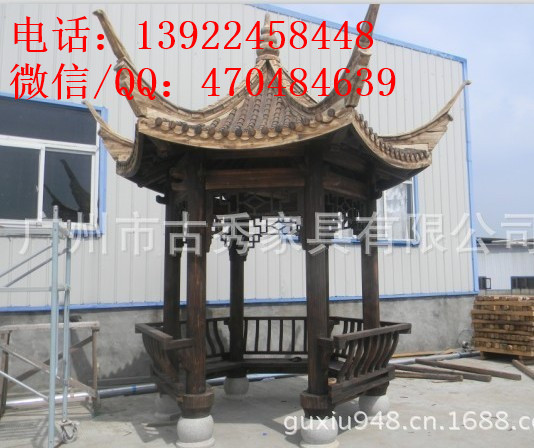 定制古建木六角凉亭，仿古木质八角凉亭厂家  古建木八角凉亭